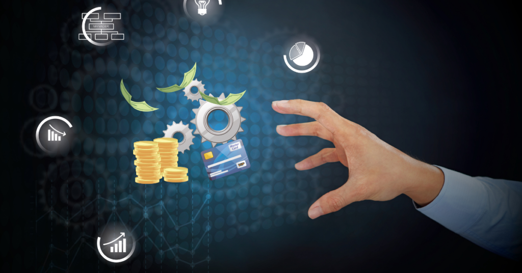 Digital payment operations concept with financial data, cards, analytics, and automation, representing actionable payment visibility, fraud detection, risk management, and informed decision-making.